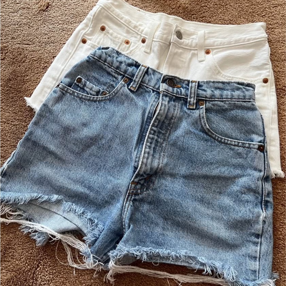 Levi's White Jean Shorts
